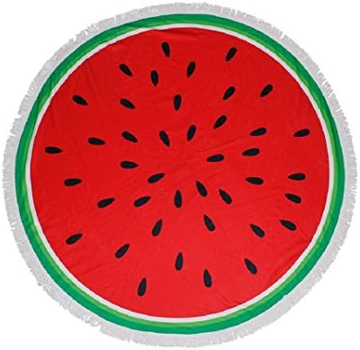 BYSUMMER Boho Gypsy Round Shape with Tessel Beach Tower Cover Up (Watermelon)