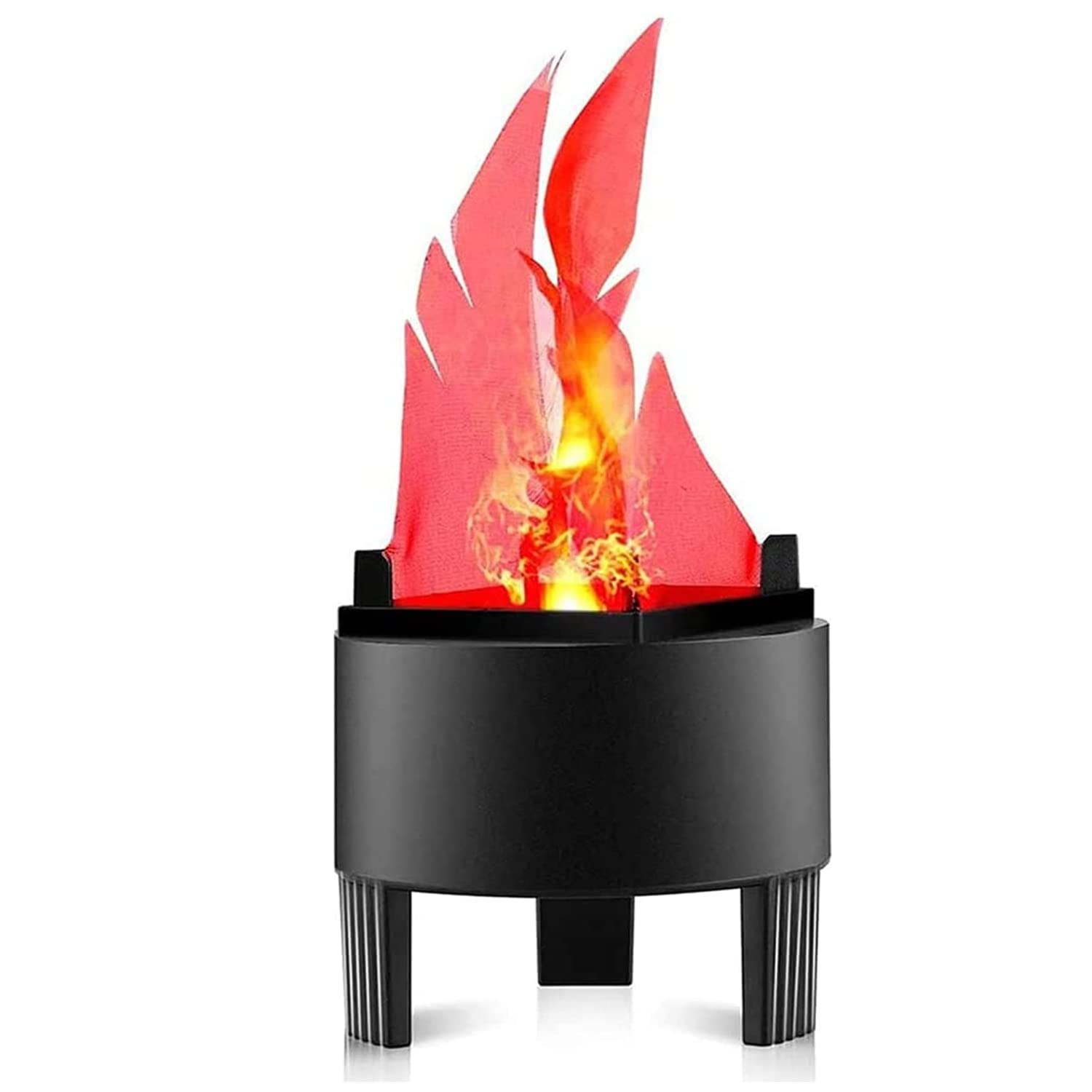 Topchances LED Fake Fire Flame Light, 3D Flickering Fire Flame Electronic Flame Night Light Prop Simulated Flame Lamp Prop for Halloween Christmas Indoor Party Decoration (Standard Flame)