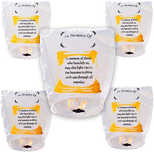 Chinese Sky Lanterns ECO Wire-Free Flying Chinese Sky Lanterns (10-Pack) - 100% Biodegradable, Environmentally Friendly Lanterns!