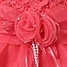 Richie House Girls Layered Dress with Rosette and Pearl Accents RH0918 - E - 6 / 7 - FBA Coral Dress Only