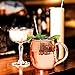 Benicci Moscow Mule Copper Mugs - 100% HANDCRAFTED - Food Safe Pure Solid Unlined Copper Mug 16 oz Gift Set with BONUS: Highest Quality Cocktail Copper Straws, Shot Glass and Spoon (Set of 2)
