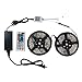 WenTop Led Strip Light Kit Waterproof SMD 3528 32.8Ft(10M) 600leds Led Tape Light Dimmable with DC12v Power Supply and 44K Remote Controller for Under Cabinet, Bed, Stairs, TV Backlighting - RGB Only