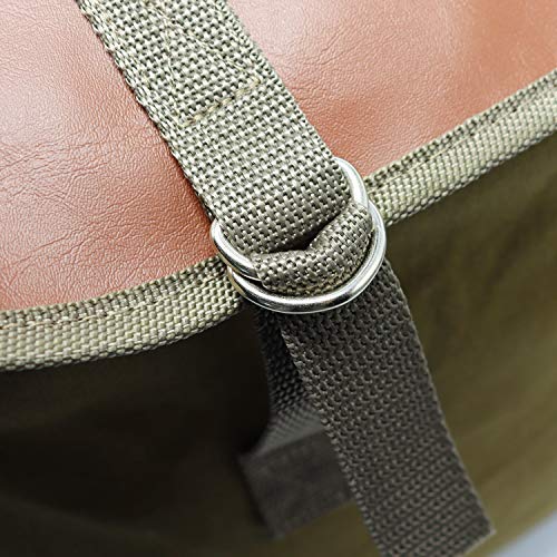 Jolitac Motorcycle Saddle Bag Large Capacity Canvas Panniers Bags for Bicycle Bike Motor Rear Seat Carrier Bag Army Green Two Side Saddlebags