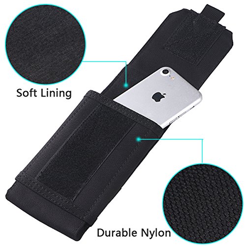 IronSeals Tactical MOLLE Pouch, Universal Mobile Phone Belt Pouch EDC Pouch Belt Loops Waist Bag for iPhone X/8P/8/7P/7/6, Samsung Note8/5, Galaxy S9+/S9/S8+/S8/S7/S6/S10/S10+ - Size L