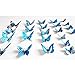 Mudder 24 Pieces 3D Butterfly Stickers Wall Stickers for Home Decoration, Blue