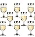 Hard Plastic Clear Wine Glasses With Silver Rim And Silver Base. 7 Ounce Capacity, Set of 24 Disposable Glass Drinkware.