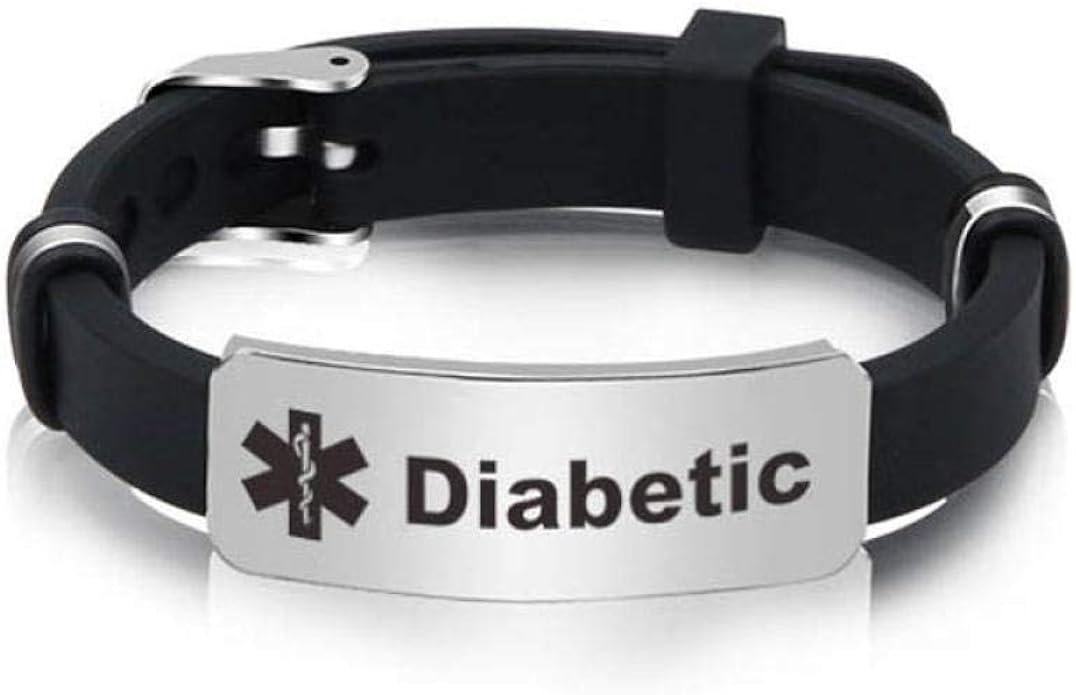 Amazon.com: Jewelry Bracelet Diabetes Silicone Bracelet Medical Alert ...