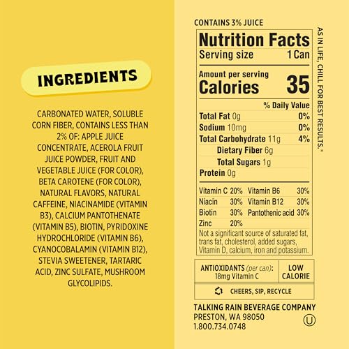 POPWELL CREAM SODA CAFFEINATED BETTER-FOR-YOU PREBIOTIC SODA, WITH 6G FIBER, 1G SUGAR, VITAMINS AND IMMUNITY SUPPORT, 12 FL OZ CANS (PACK OF 12)
