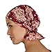 Chemo Beanies (Burgundy Floral Pleated Knit)