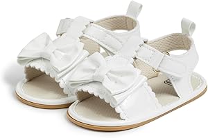 Kannior Infant Boys Girls Sandals Breathable Premium Baby Summer Outdoor Casual Beach Shoes Lightweight Toddler Flower Bowknot Anti Slip Rubber Sole Newborn Prewalker First Crib Shoes