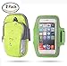 NVTED 2 PCS Sport Armband, Armband and Arm Pocket, Water Resistant Running Armband Arm Pag Multifunctional Pockets, for All 3.5~5.8” Smartphone (Green)