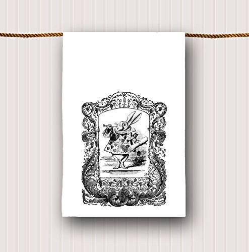 Alice In Wonderland White Rabbit Tea Towel
