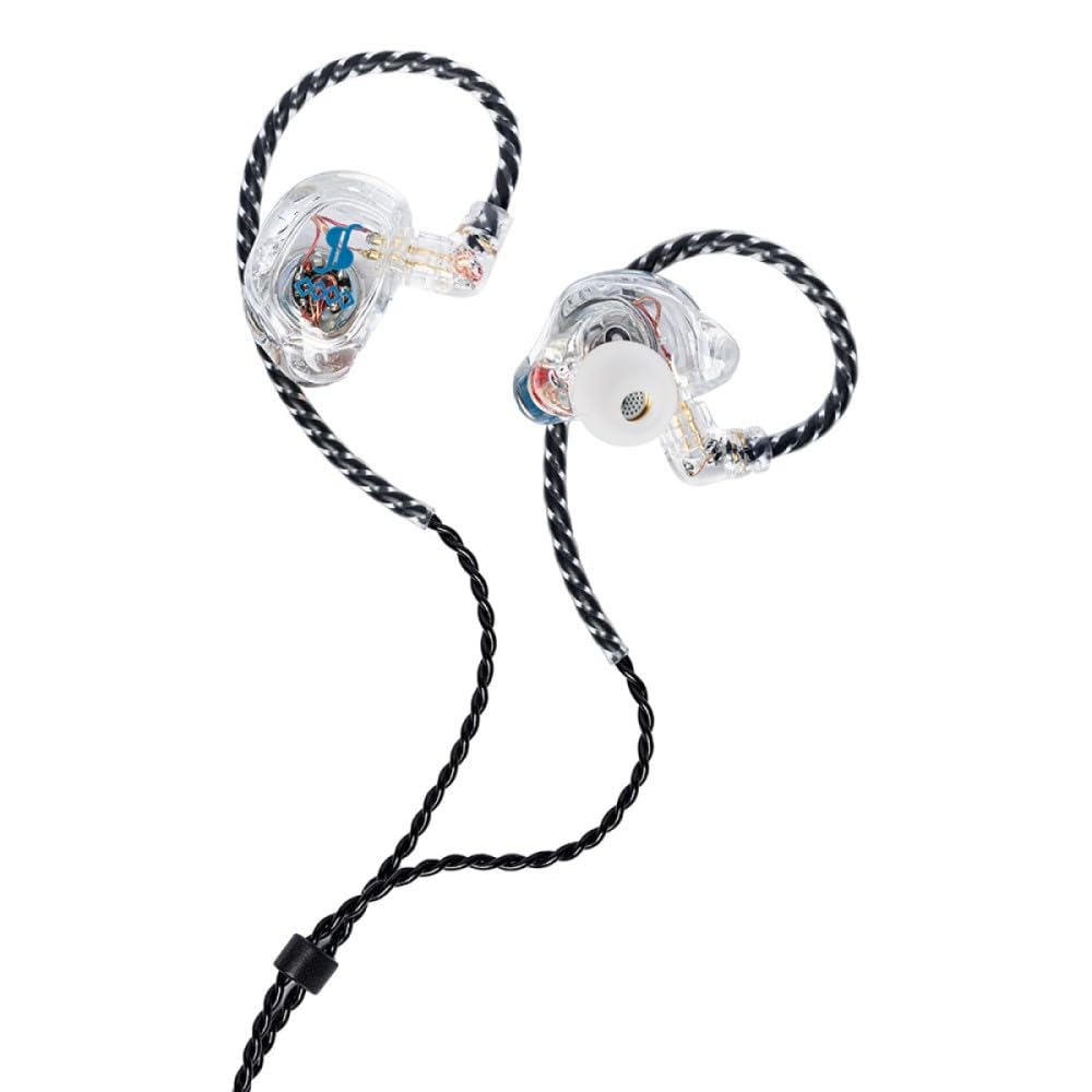 Stagg Professional Quad Driver In Ear Monitors, High Resolution, Sound Isolating, Transparent