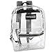 Clear Backpack Heavy Duty Transparent Bookbag for Kids, Boys, Girls, School, Travel, Stadium Approved (Grey)