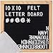 ReadyWerks Felt Letter Board 10 x 10 inch Oak Frame - Changeable Letter Board with Alphabet