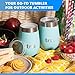 Outdoor Vacuum Insulated Wine Tumblers with Lids (Set of 2), Stainless Steel Glasses 12oz - Double Wall Stemless Metal Cup - Travel, Camping, Lightweight, Unbreakable