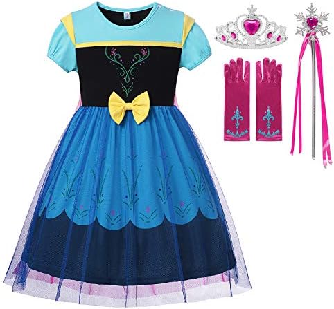 Muababy Baby Girl little Princess Snow Belle Little Mermaid Anna Cinderella Rapunzel Party Tutu Dress with Accessories