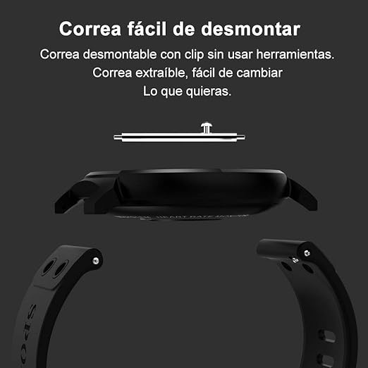 Reloj Inteligente Pulsera Actividad Impermeable de IP68 con Pantalla HD (Azul)