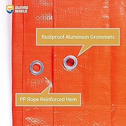 GUARD SHIELD Orange Tarp 8x8 Feet Waterproof Tarps
