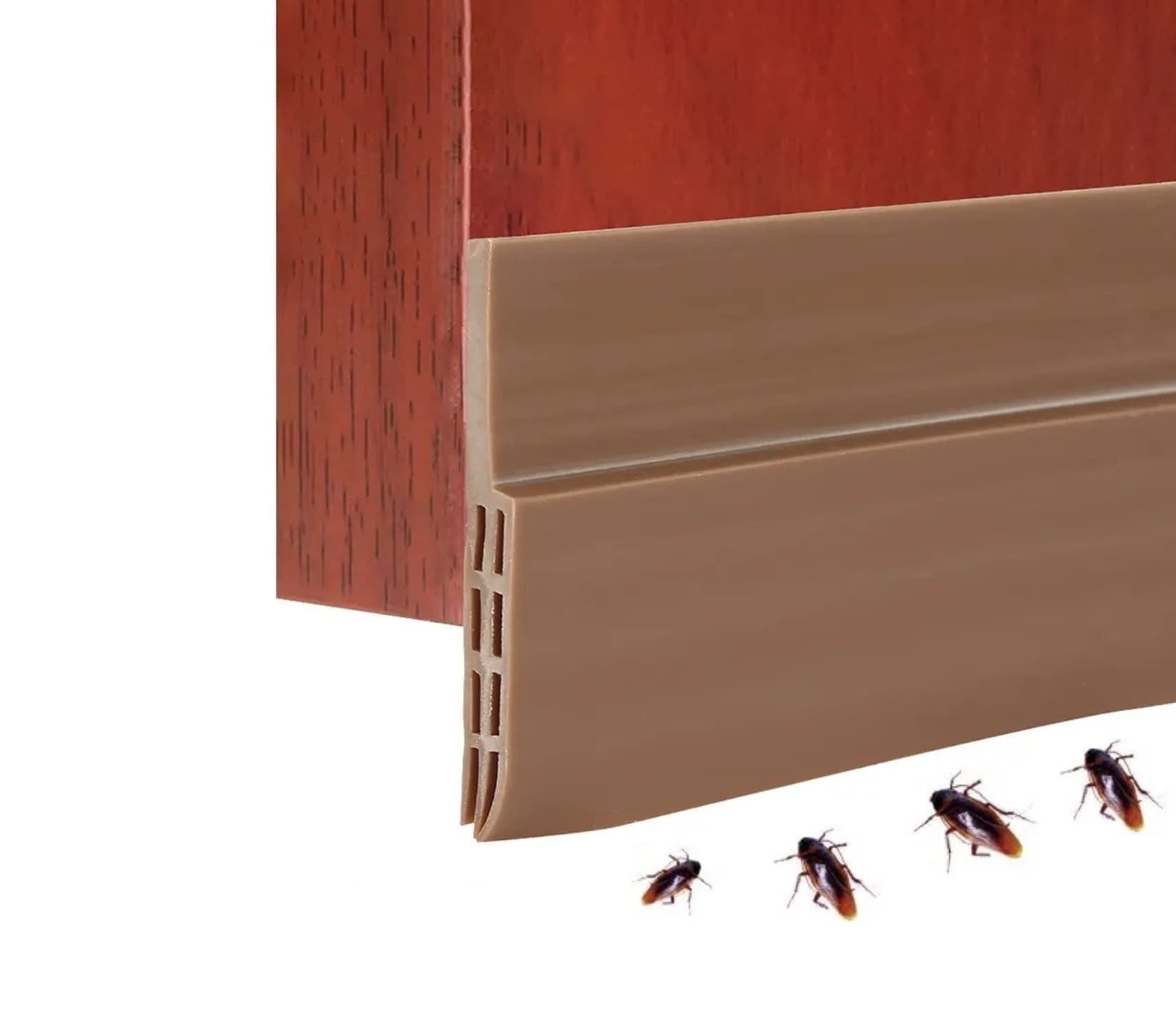 JGR SELECT Silicone Door Entry Strip, 100 x 5 cm, Brown (Weather Stripping)