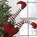 Red Plush Elf Butt Pick Accent Christmas Tree Ornament Decor, 21 Inch x 9.5 inch on Bendable stick
