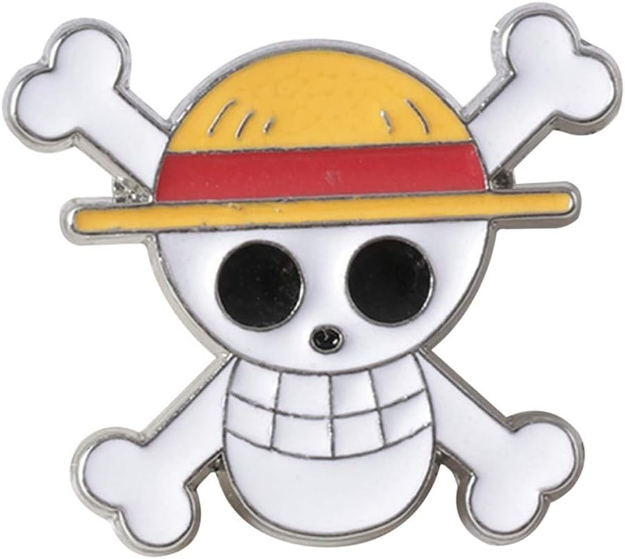Zhongyanxin Cartoon Anime One Piece Luffy Hat Skull Figures Brooch Pins Lapel Badge for Clothing Backpack Decoration Gift