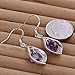 Elegant Fashion Jewelry 925 Silver Plated Stud Dangle Earings Eardrop Shell With Purple Zircon