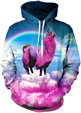 Nieface Rainbow Colorful Clouds Digital Print Unisex Hoodies Unicorn 3D Sweatshirt