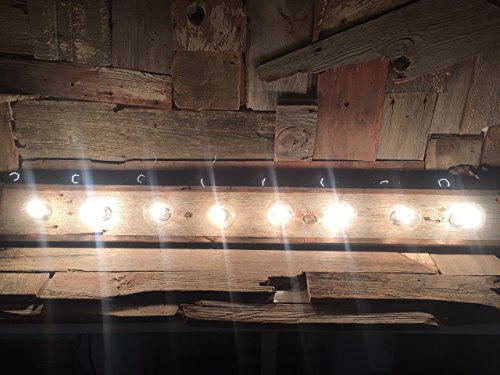 8 Bulb rustic barn wood bathroom vanity light bar - Thumbnail 5