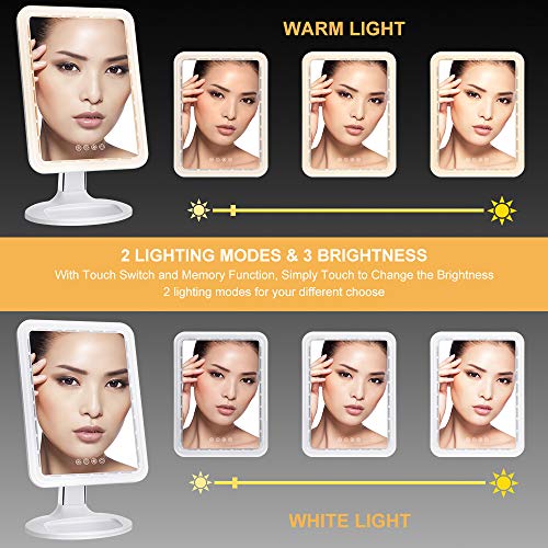 image for KEDSUM 16.5 Inch Large Lighted Makeup Mirror with Fan Function, 3 Leve