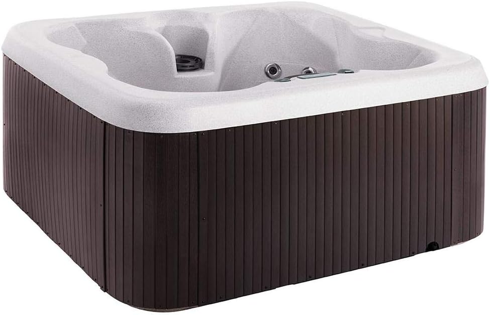 LifeSmart Spas LS100 Plus 4 Person 20 Jet Massage Plug & Play Hot Tub Spa with Cover, Brown