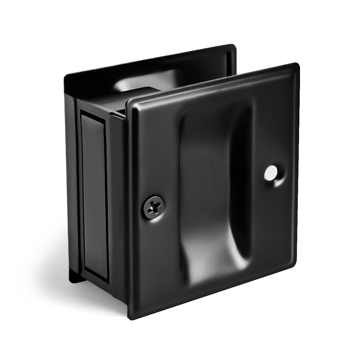 Photo 1 of HOMOTEK Passage Sliding Door Pull - Black, 2-3/4'x2-1/2', for 1-3/8' Thickness Door