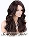 Scheherezade Wavy Synthetic Wig Brown Glueless Wavy Ombre Wig Medium Right Side Part Full Machine Made Wig Heat Resistant