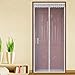 WYZworks - Magnetic Hands-Free Mesh (White Pattern) 39 x 0.5 x 82 inches – Lace Screen Door Curtain – Hands-Free Magnetic Seal from Top to Bottom – White