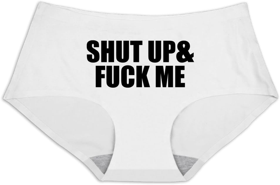 ELIUMS Women's Shut Up And Fuck Me Silk Underwear Panties Briefs White