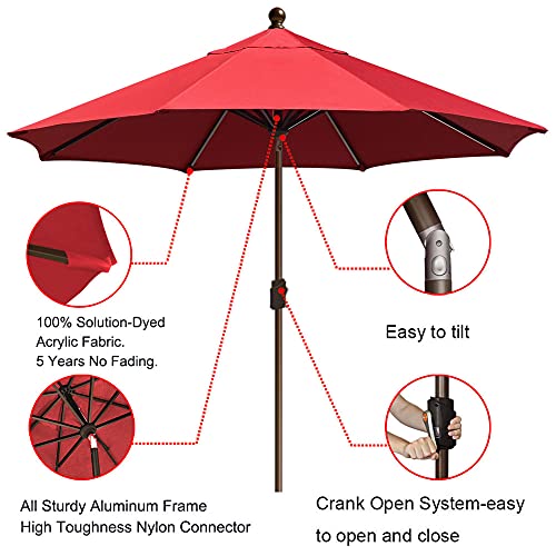 EliteShade Sunbrella 9Ft Market Umbrella Patio Umbrella Outdoor Table