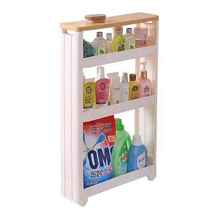 Cfstc Slim Slide Out Kitchen Trolley Storage Shelf Organiser