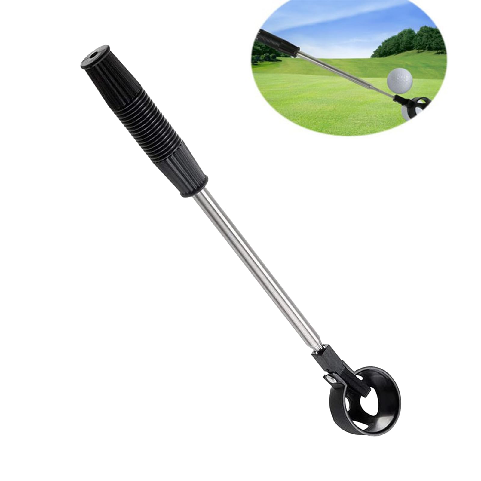 Golf Ball Retriever,Retractable Telescopic Scoop Saver,Golf Ball Retrievers Telescopic,Stainless Steel Retractable Golf Ball Retrievers,Golf Ball Putter Grabber Claw Sucker Tool,Max Length 2m