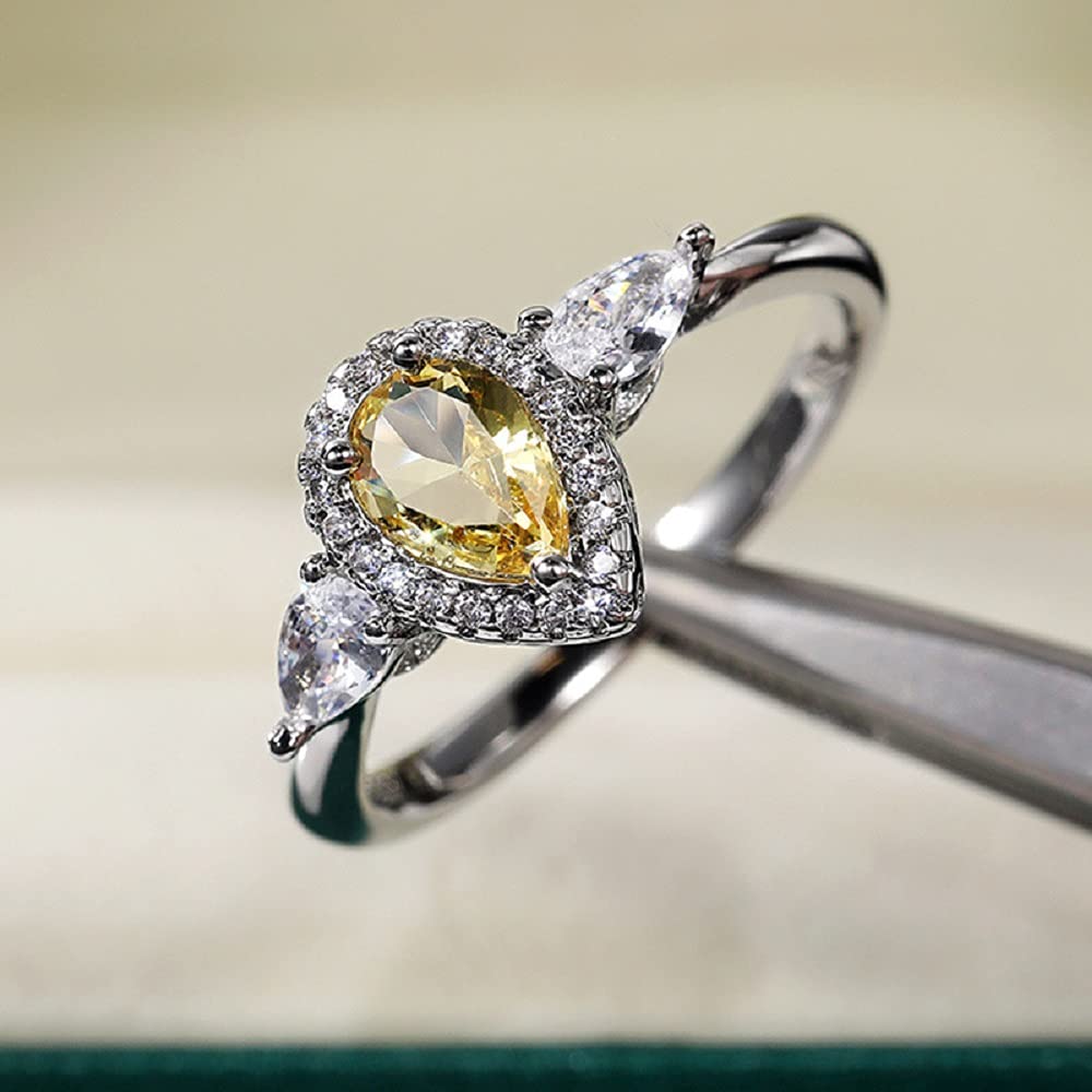 SCHZBSP S925 Sterling Silver Exquisite pear-Shaped
