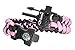 A2S Survival Paracord Bracelet K2-Peak – Survival Gear Kit with Embedded Compass, Fire Starter, Emergency Knife & Whistle – Pack of 2 - Quick Release Slim Buckle (Black/Pink for Kids)