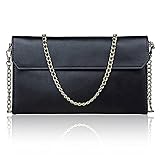 S-ZONE Women's Genuine Leather Evening Envelope Clutches Handbags Shoulder Bag