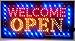 LED Neon Light Welcome Open Sign With Animation On/off and Power On/Off two Switchs for Business By 