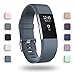 POY Replacement Bands Compatible for Fitbit Charge 2, Classic Edition Adjustable Sport Wristbands, Small Blue-Gray