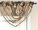 Stylemaster Renaissance Home Fashion Jasmine Tile Print Sheer Waterfall Valance, 47 by 38-Inch