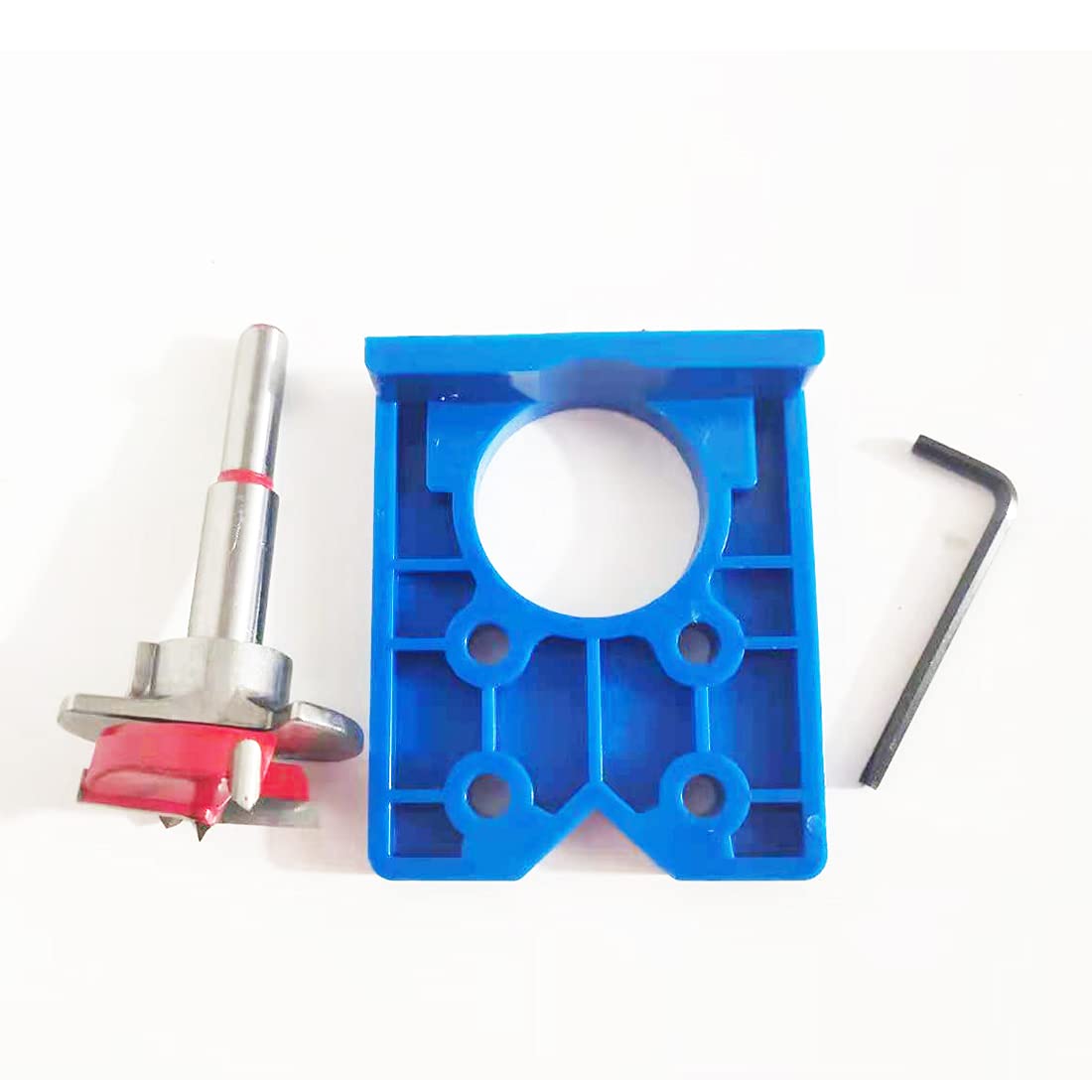 Furnrubden Hinge Jig for Router, 35mm Door Hinge Jig Hinge Hole Cutter, Drill Guide Concealed Hinge Jig with Forstner Bit Sets Positioner, for Cabinet Hinge Wood Furniture Door Hinge Installation