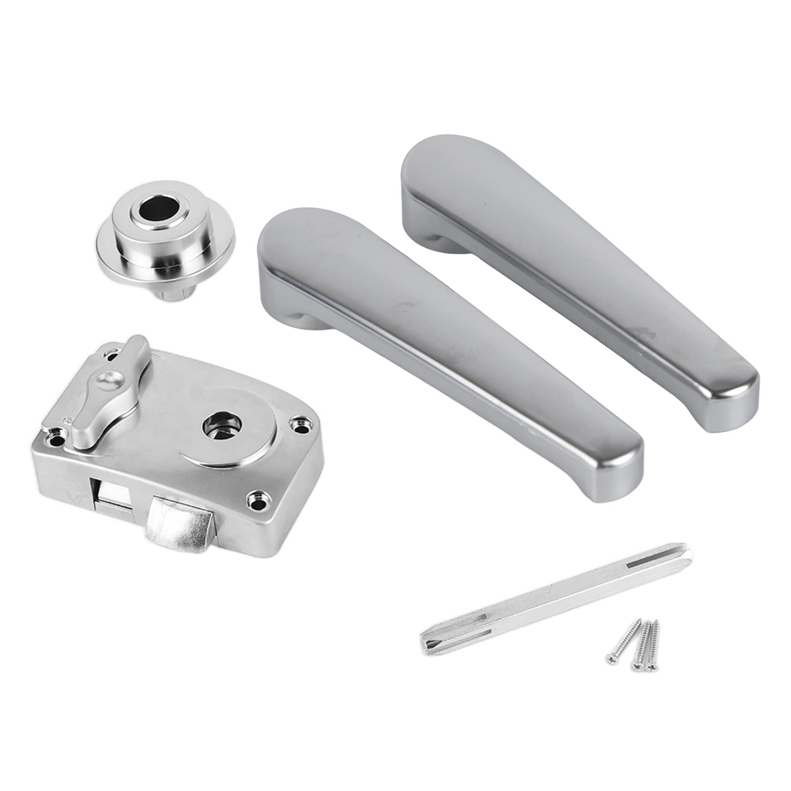 EBTOOLS for Bathroom Door Knob RV Bathroom Door Lock, Toilet Door Lever Lock Set Bathroom Handle Knob Polished Chrome for RV Yac RV