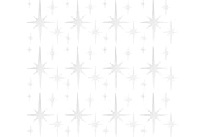 CRAFTYMELODY 164Pcs Mirror Wall Stickers Acrylic Self-adhesion Star Mirror Wall Decorations Removable Silver Sparkle Star Dec