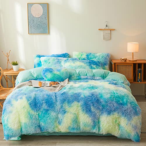 FOPPA Fluffy Tie Dye Comforter Cover Set Twin