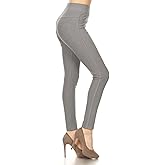 Leggings Depot Women's Cotton Blend Stretch Pull-on Jeggings Casual Pants with Pockets (Available in Plus Size)