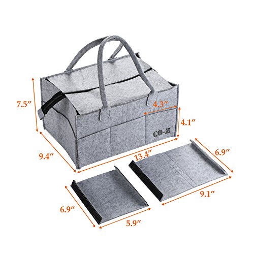 image for CO-Z Multifunctional Large Baby Diaper Caddy with Zipper Cover, Nurser